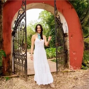 Sundance White Arezzo Dress Eyelet Cotton Dress Boho Cottagecore Summer PXL